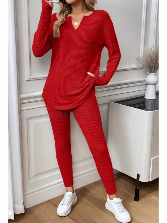 Ribbed knit comfort set